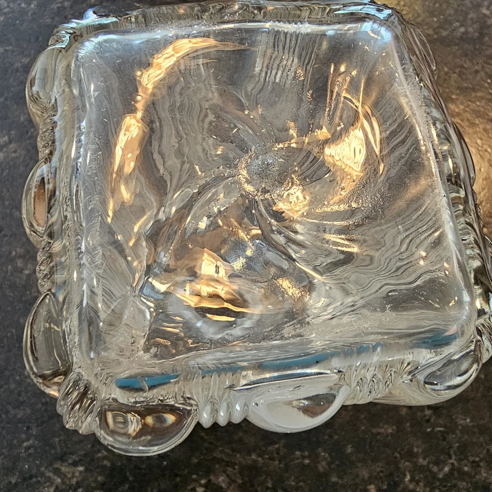 Vintage '30s-40s MCM Fostoria Sunray hand blown glass 